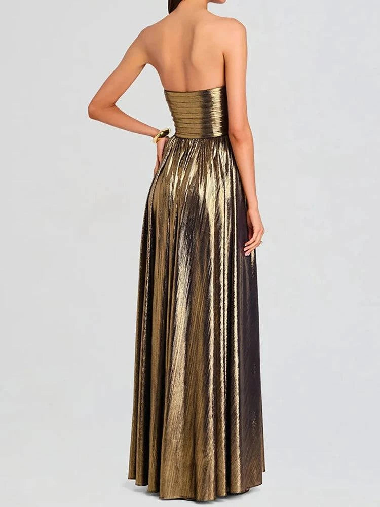 LYNHURD! women's sleeveless maxi dress with a high slit, perfect for casual or elegant summer occasions.