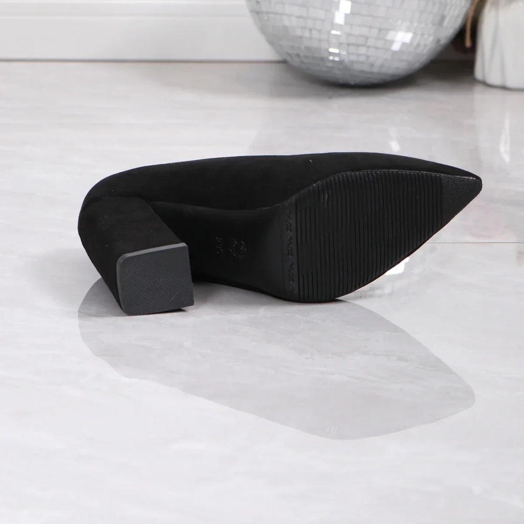 Women's Shoes 2025 Brand Slip on Women's Pumps Autumn Pointed Toe Solid Flock Fashion Dress Shallow Mouth Elegant High Heels