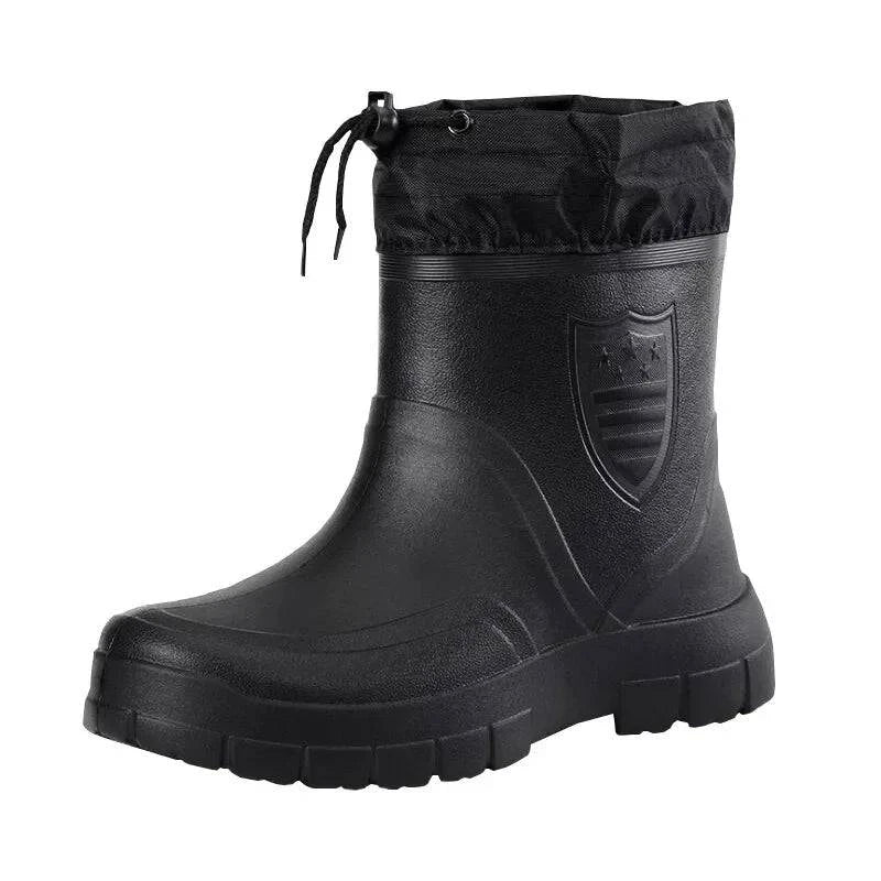 LYNHURD 2025 men's waterproof winter boots with thick sole, designed for outdoor fishing and warm ankle support.