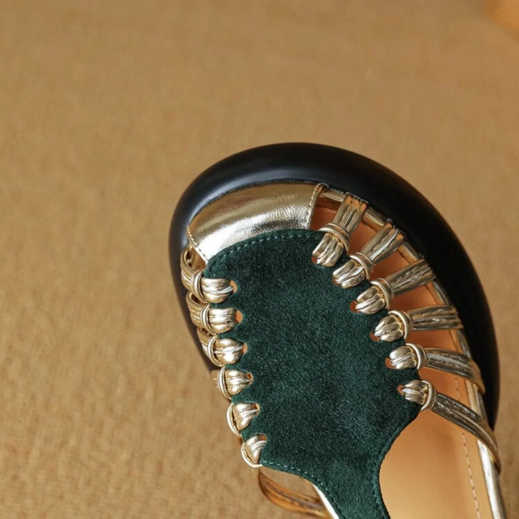 Women's Shoes 2025 New Summer Trend Comfortable Low-heeled Shoes Baotou Casual One-line Buckle Fashion Roman Sandals