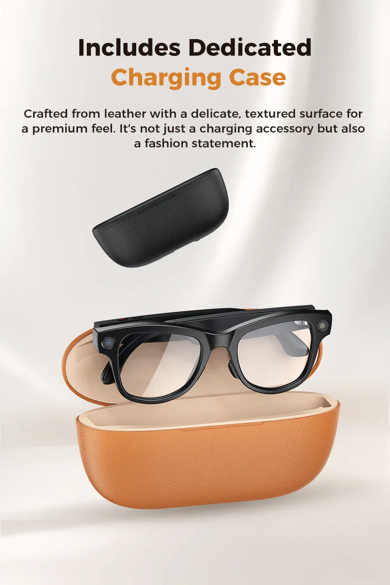 LYNHURD AI smart camera sunglasses with 800W pixels, featuring voice control and Bluetooth for HD1080P shooting.