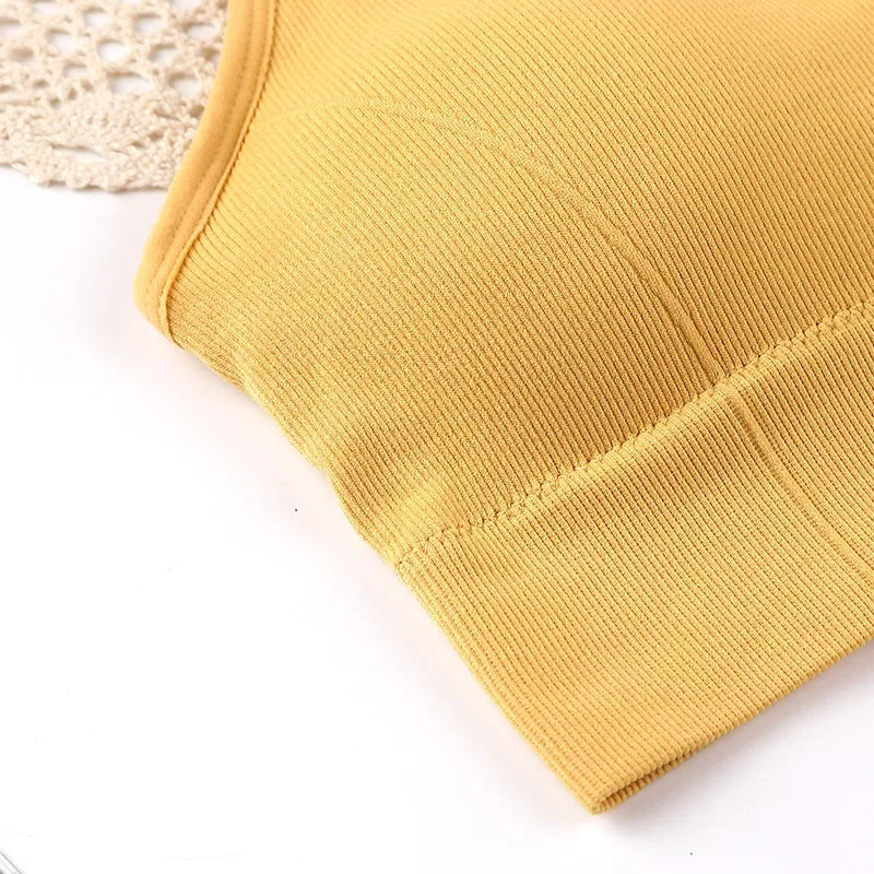 Women Push Up Bras Solid Color Crop Top Seamless Underwear Female Sexy Lingerie Padded Sport Fitness Bra