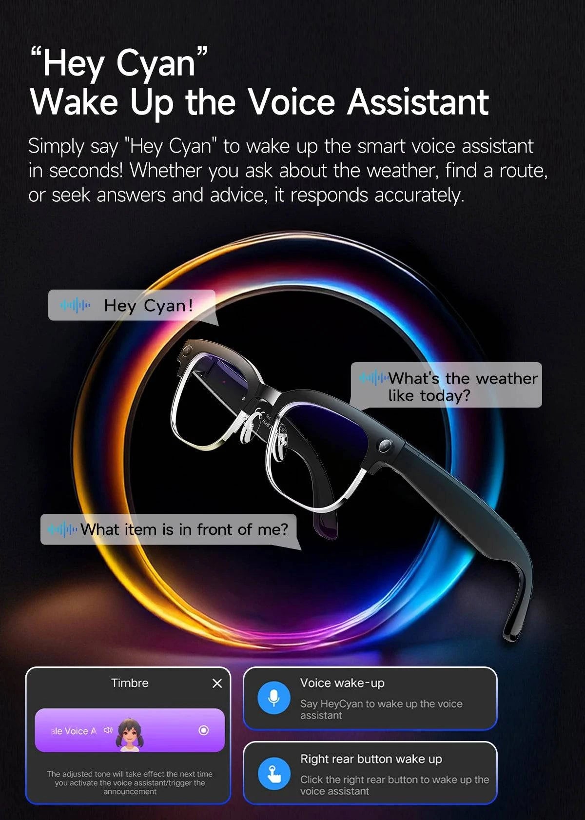 LYNHURD! AI Smart Translation Glasses with 8MP camera, optical stabilization, and dual microphones for clear audio.