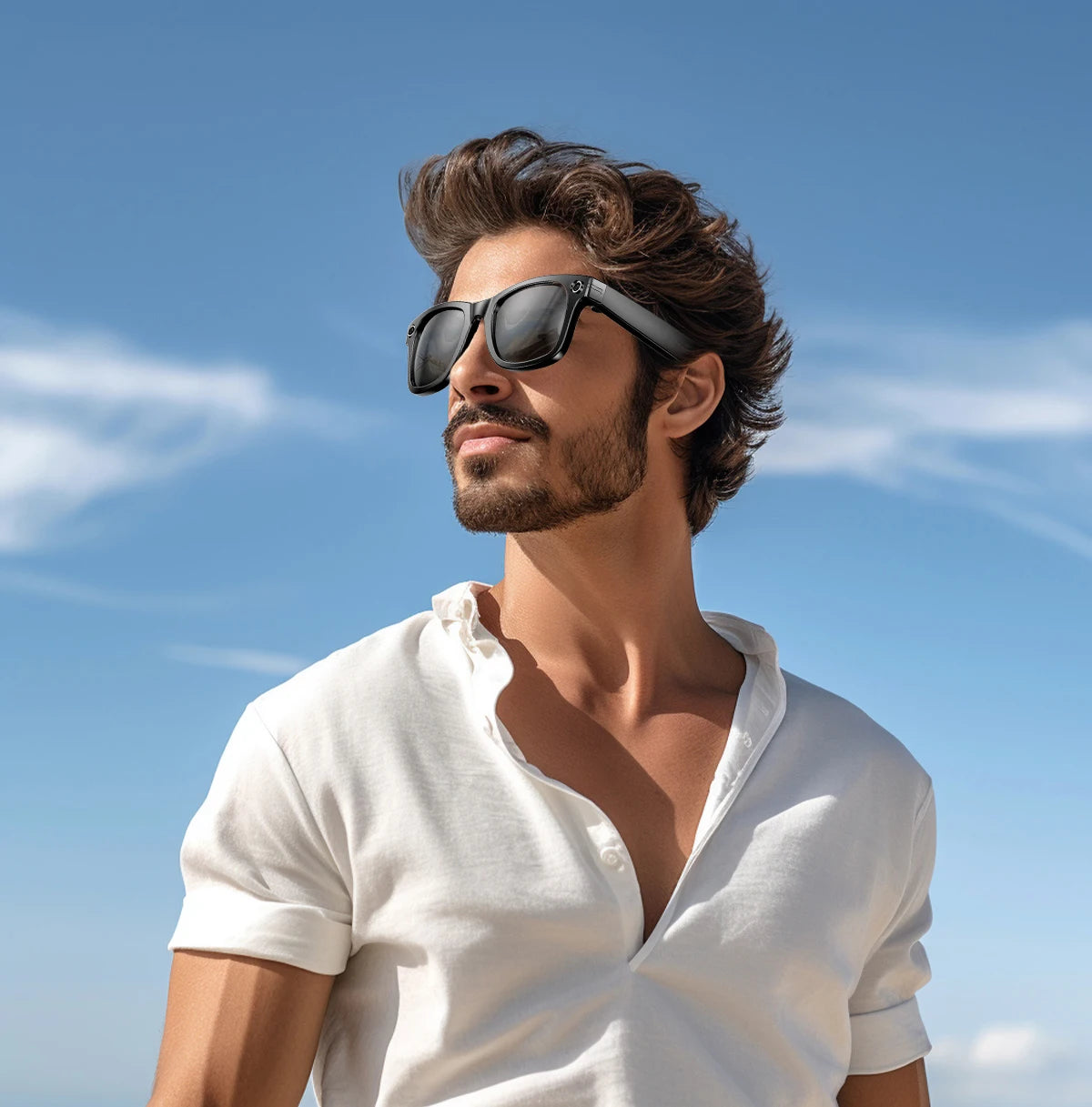 LYNHURD! 2025 smart glasses with 32GB memory, mini camera, Bluetooth, and anti-blue light lenses for men and women.