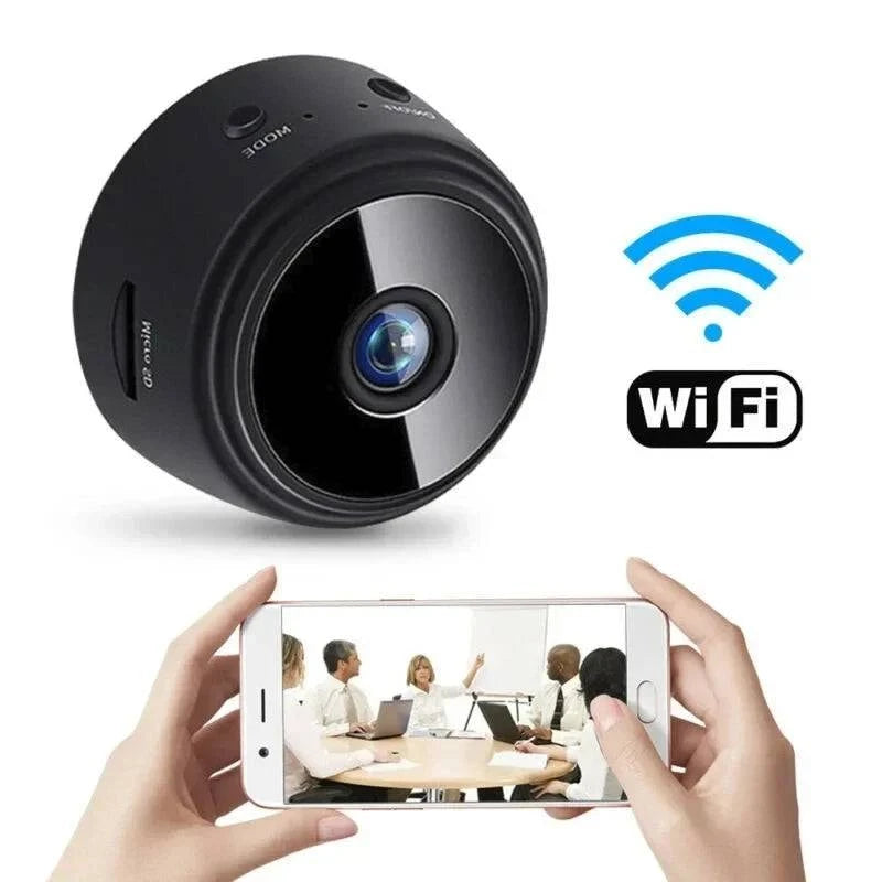 LYNHURD A9 WiFi Mini Camera for home monitoring, featuring a compact design ideal for infants and pets.