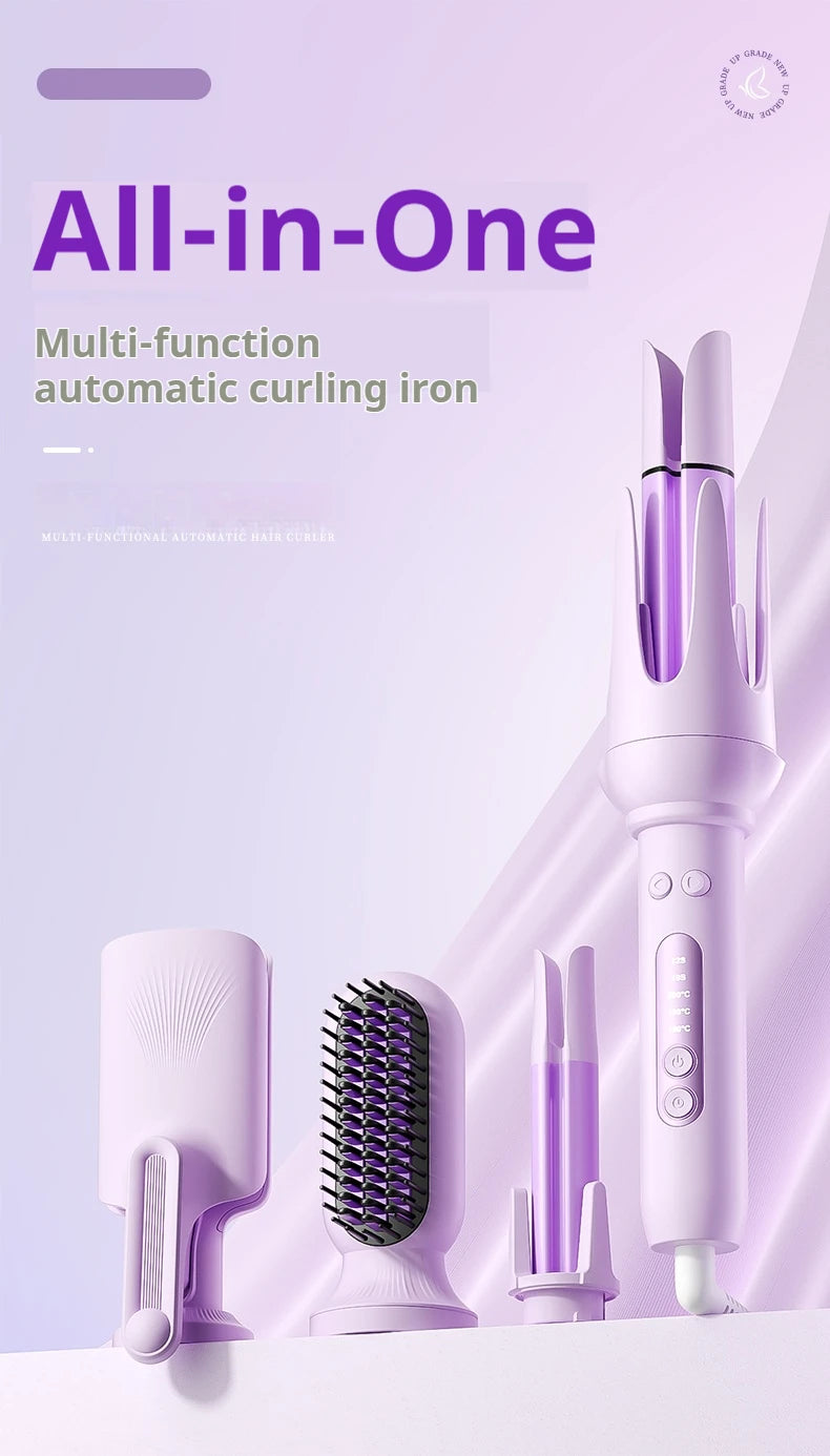 Automatic Curling Iron 4 in 1 Hair Styler 32MM Curling Wand with Negative Ion Auto Rotating Hair Curler for Waves Straightening