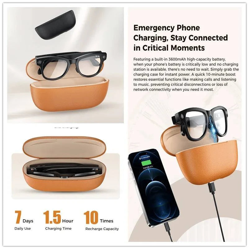 LYNHURD 4K AI smart camera sunglasses with 800W pixels, Bluetooth, and voice control for HD1080P shooting.