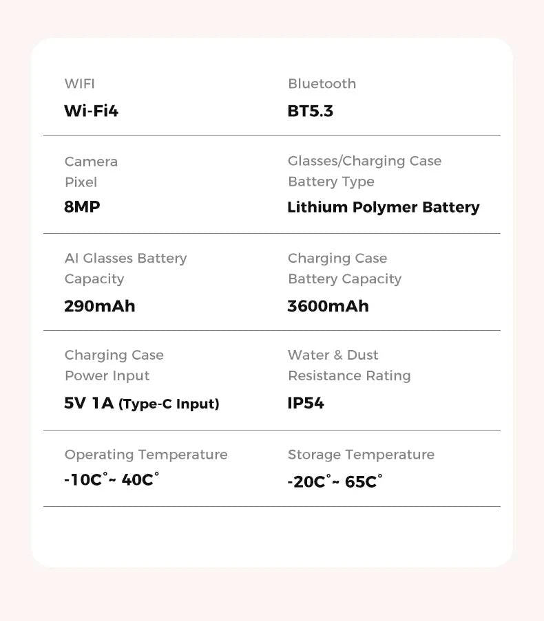 LYNHURD 4K AI smart camera sunglasses with 800W pixel, voice control, WiFi, Bluetooth, and HD1080P shooting features.