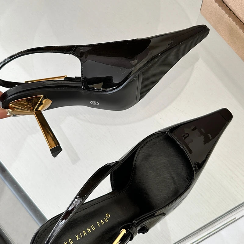 2025 Women Shoes Pumps Sandals Spring Fashion Pointed Toe Slingbacks Female Footwear Summer Ladies Shallow Shoes High Heels