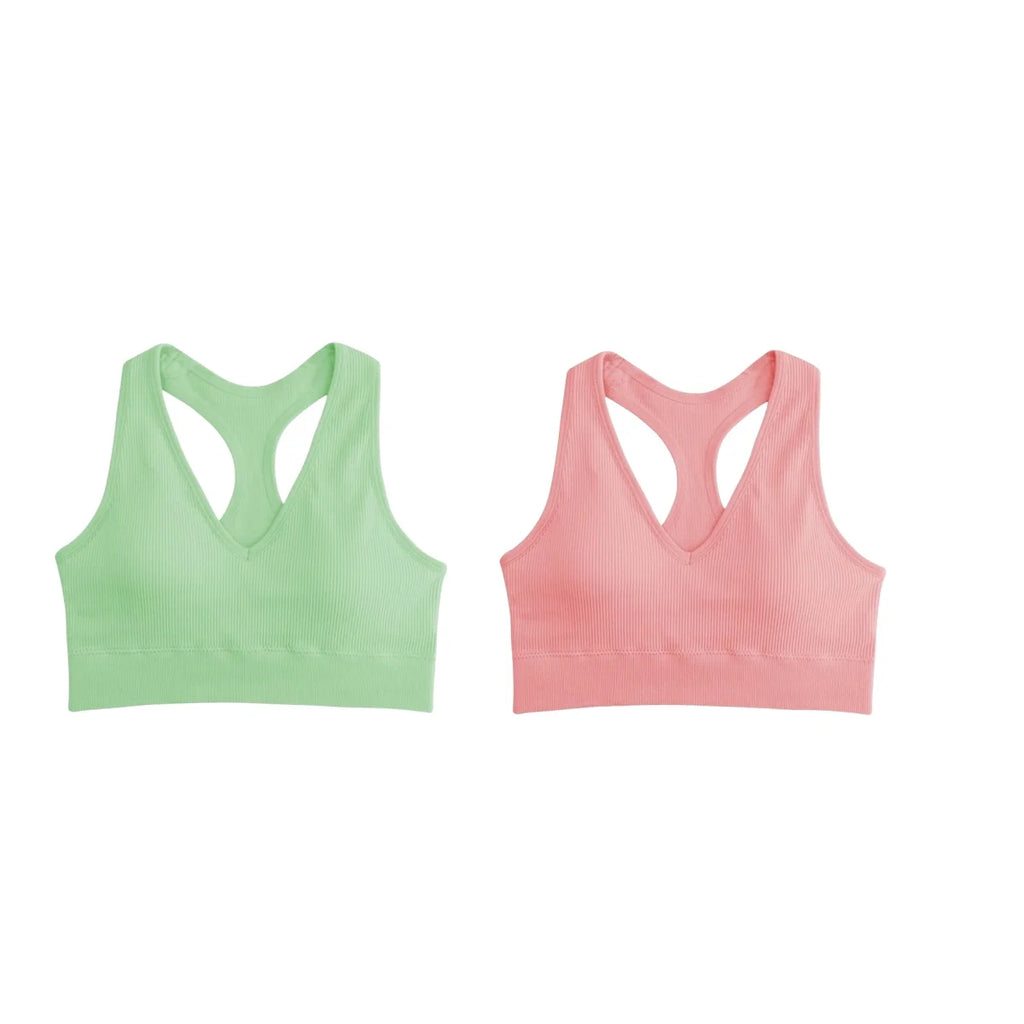 2Pcs/Set Seamless Bras For Women Sports Padded Seamless Underwear Y-Shaped Back Wireless Bra Breathable Lingerie