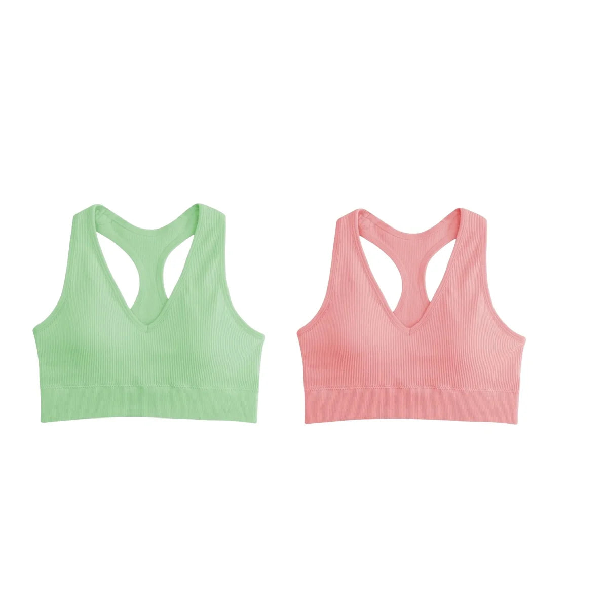 2Pcs/Set Seamless Bras For Women Sports Padded Seamless Underwear Y-Shaped Back Wireless Bra Breathable Lingerie