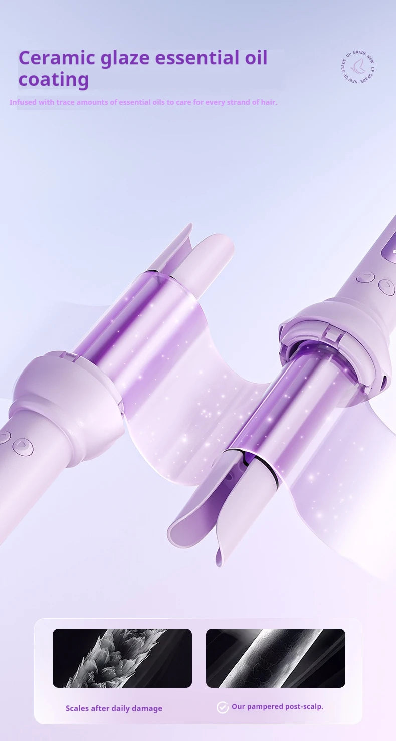 Automatic Curling Iron 4 in 1 Hair Styler 32MM Curling Wand with Negative Ion Auto Rotating Hair Curler for Waves Straightening