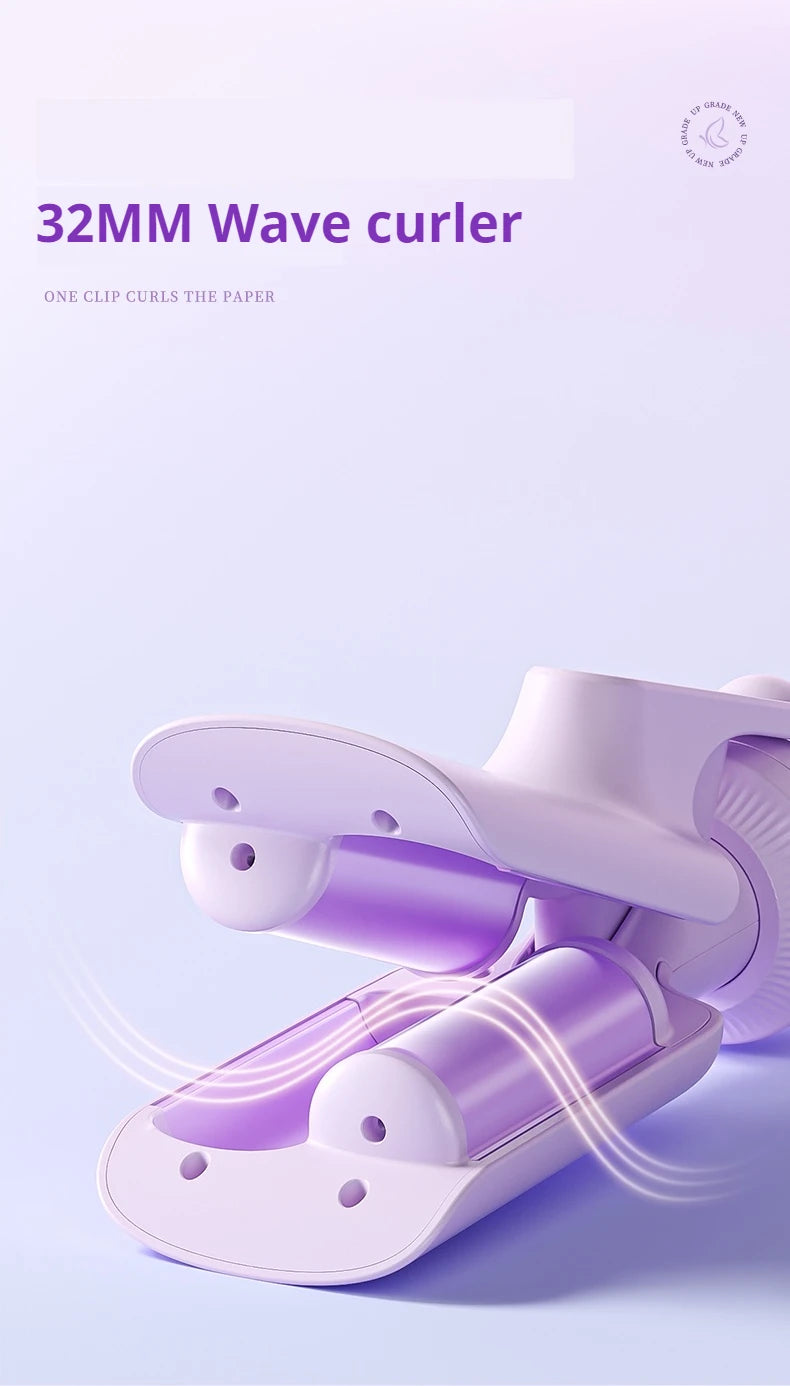 Automatic Curling Iron 4 in 1 Hair Styler 32MM Curling Wand with Negative Ion Auto Rotating Hair Curler for Waves Straightening