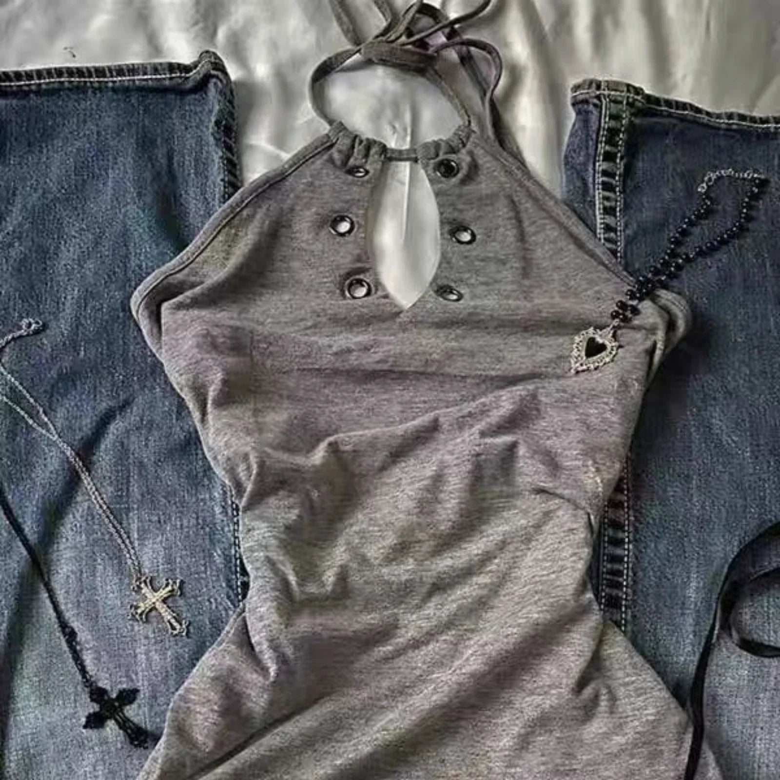 Women Y2K Summer Vintage Casual Harajuku Sweet Spicy Tees Sleeveless Aesthetic Slim Fit Tank Crop Tops 2000s Alt Clothes