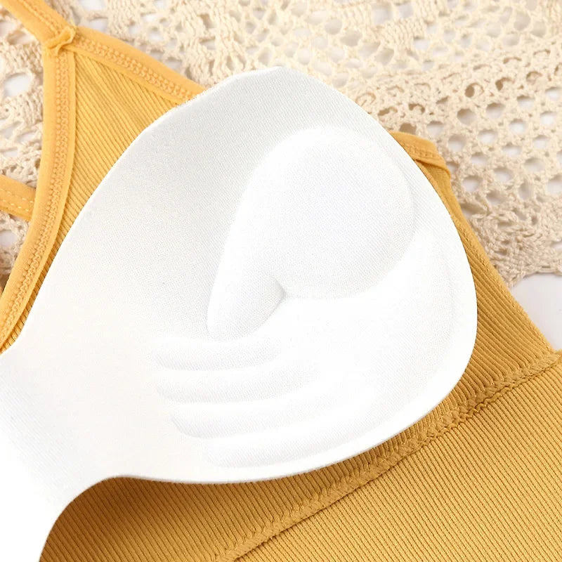 Women Push Up Bras Solid Color Crop Top Seamless Underwear Female Sexy Lingerie Padded Sport Fitness Bra