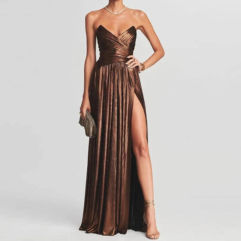 LYNHURD women’s sleeveless maxi dress with high slit, perfect for casual or elegant occasions in spring and summer.