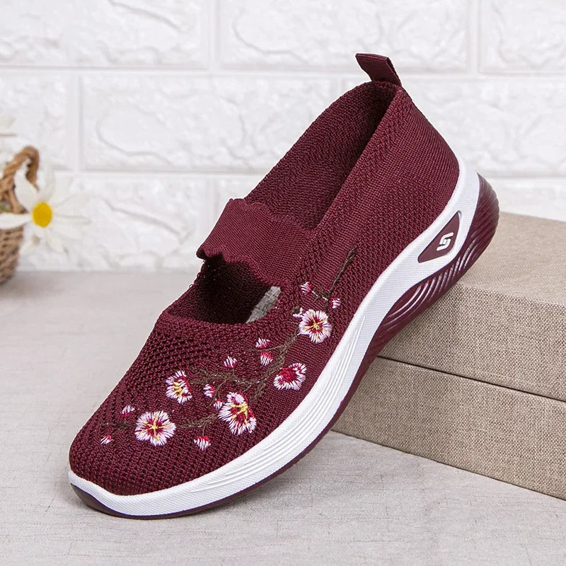 Women's Shoes 2025 Summer Casual Sneakers Breathable Embroidered Chunky Sole Affordable Free Shipping