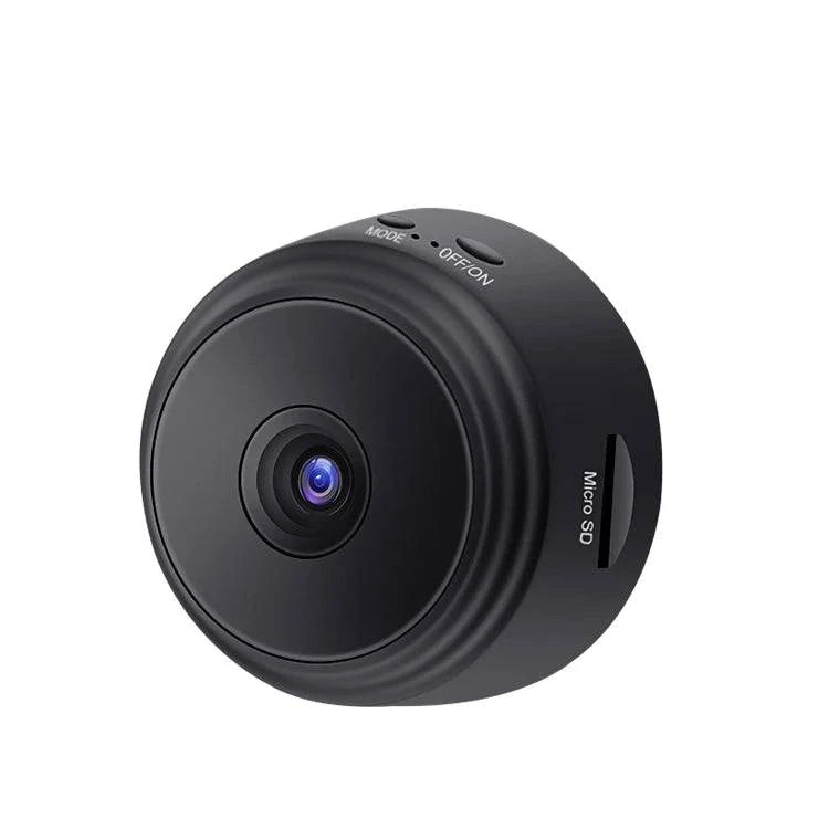 LYNHURD WiFi Mini Camera for home monitoring, designed for infants and pets, showcasing its compact and sleek design.