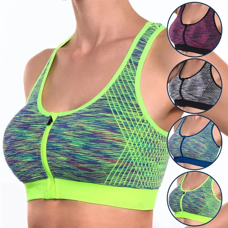 Breathable Sports Bra Top Fitness Women Brassiere Shockproof Padded Sport Bra Top Running Athletic Gym Push Up Bras Anti-sweat