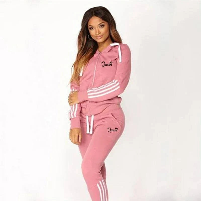 Autumn winter LYNHURD! women's tracksuit set featuring a hooded sweatshirt and jogger pants for casual home wear.