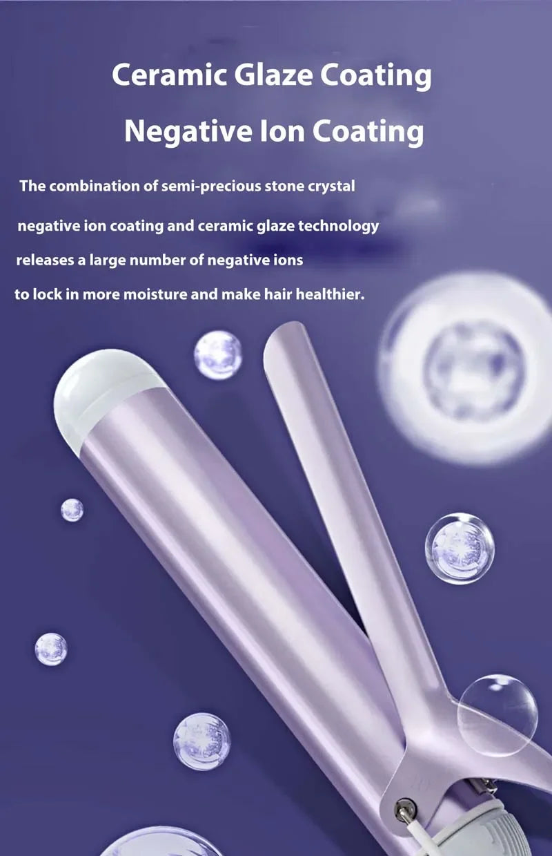 40MM Professional Ceramic J-Shape Rotating Big Wave Curling Iron Electric Curling Iron Hair Styling Tools Salon Styling Tools