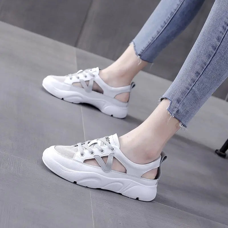 Women's Shoes On Offer With Stylish Cute Fashion Flat Casual Low Shoe Female Comfortable And Elegant Designer Summer White