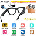 LYNHURD AI smart camera sunglasses with 800W pixels and voice control, featuring sleek design and HD1080P shooting capabilities.