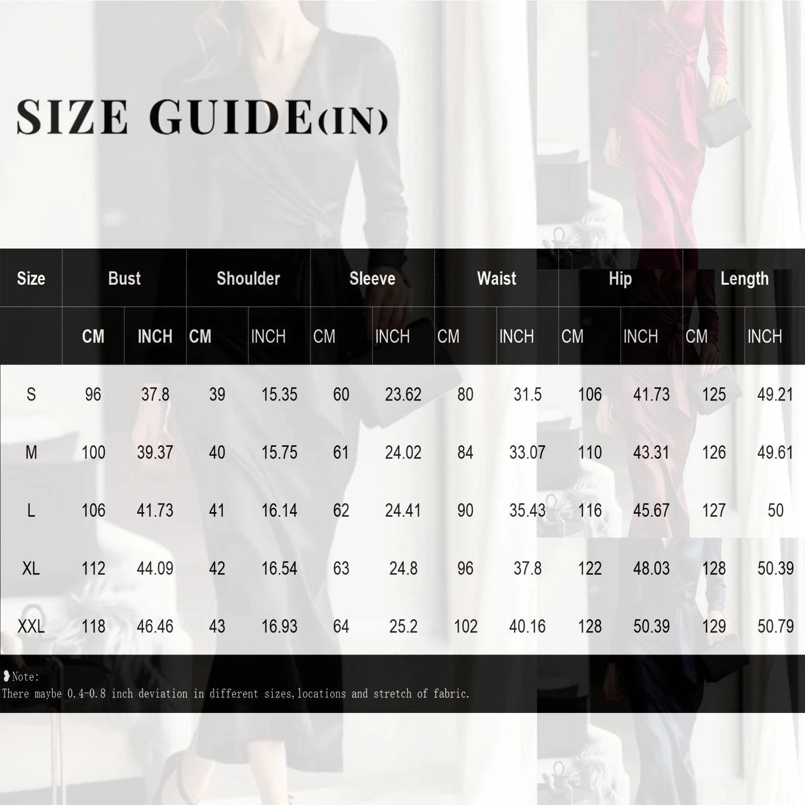 Women’s LYNHURD evening gown featuring a deep V-neck, long sleeves, and high slit, perfect for autumn occasions.