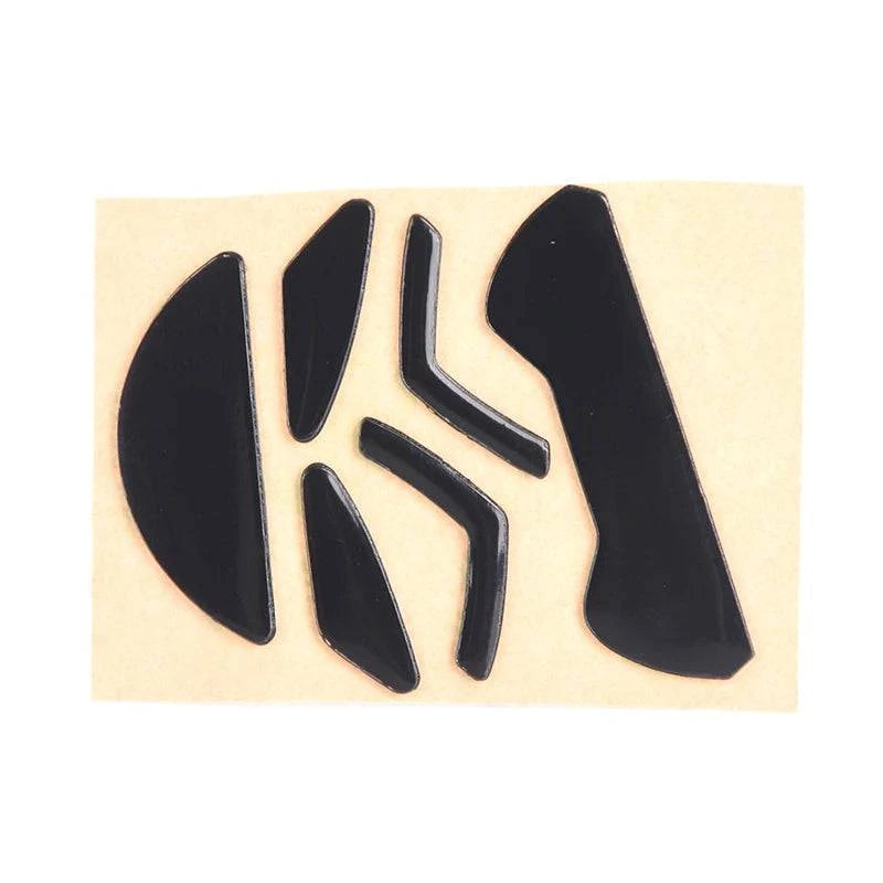 White mouse feet skates for G304 G305 mouse by LYNHURD, showcasing curved edges for smooth gliding.