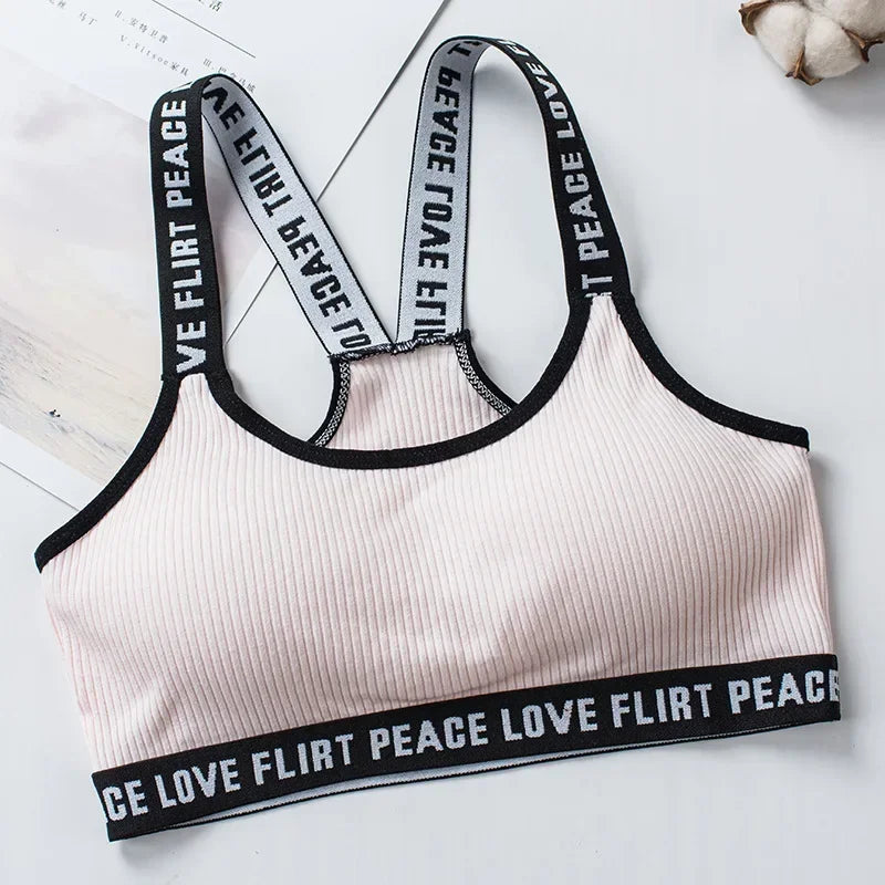 Women's Sports Bra Push Up Fitness Bra Yoga Bra Sport Underwear Running Gym Fitness Tops Black White Letters Seamless Underwear